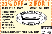 Special Coupon Offer for Tampa Water Taxi & Tours / 8886658687.com